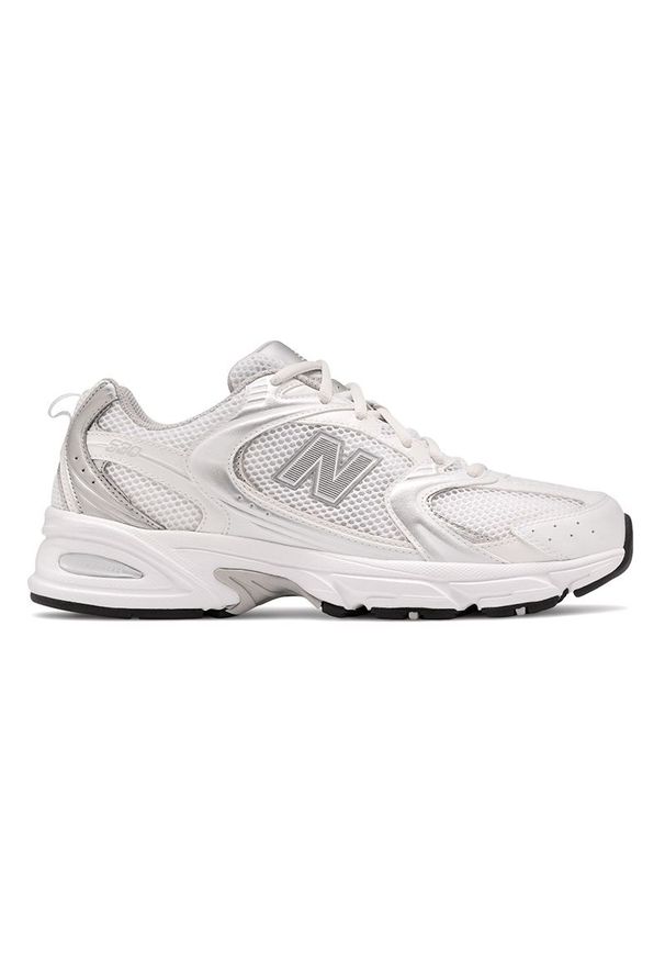 Buty unisex New Balance MR530EMA - srebrno-białe. Kolor: biały, wielokolorowy, srebrny. Materiał: syntetyk. Sezon: lato