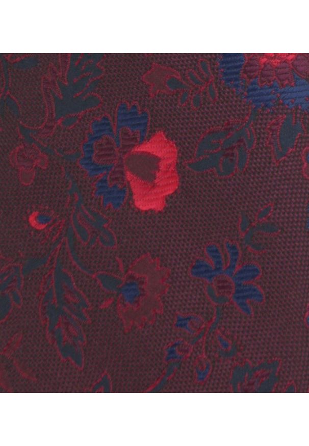 Krawat Męski - Angelo di Monti - Bordo w Kwiaty. Kolor: czerwony. Materiał: tkanina. Wzór: kwiaty. Styl: wizytowy, elegancki