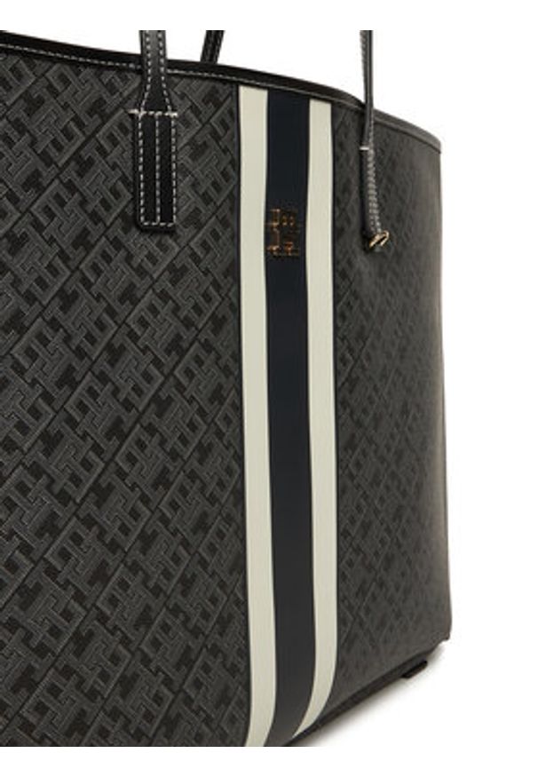 TOMMY HILFIGER - Tommy Hilfiger Torebka Th Monoplay Le Maxi Tote AW0AW17697 Czarny. Kolor: czarny. Materiał: skórzane