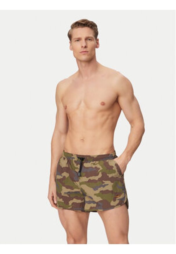 Aeronautica Militare Szorty kąpielowe 261BW0231UCT04312 Zielony ciemny Regular Fit. Kolor: zielony. Materiał: syntetyk