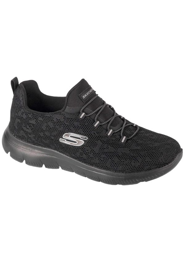 skechers - Buty do chodzenia damskie Skechers Summits Leopard Spot. Zapięcie: sznurówki. Kolor: czarny. Materiał: materiał, tkanina. Szerokość cholewki: normalna. Sport: turystyka piesza