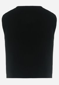 Born2be - Czarna Welurowa Kamizelka z Ozdobnymi Haftami i Koralikami Hillse. Kolor: czarny. Materiał: welur. Wzór: haft #7