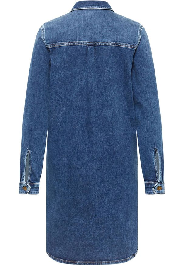 Damska Sukienka Mini Mustang Style Aloha Henley Dress Denim Blue 1015584 5000 701. Typ kołnierza: typu henley. Materiał: denim. Długość: mini