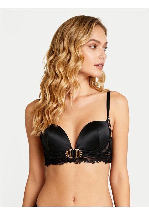 Hunkemöller Biustonosz z fiszbiną Avela 302375 Czarny. Kolor: czarny. Materiał: syntetyk