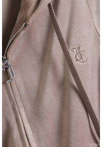 Juicy Couture - JUICY COUTURE Ciemno-beżowa bluza damska Robertson Hoodie, Rozmiar M. Okazja: na co dzień. Kolor: beżowy. Materiał: materiał. Styl: casual, klasyczny #5