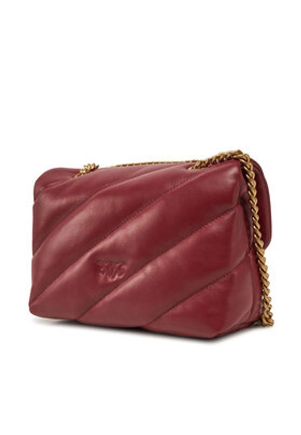 Pinko - PINKO Torebka Love Puff Mini Cl PE 25 PLTT 100039 A0F2 Bordowy. Kolor: czerwony. Materiał: skórzane