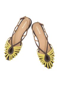 Hot Potatoes by Gioseppo - Sandały damskie Gioseppo, lekka konstrukcja odkryte palce regulowane zapięcie z tyłu płaska podeszwa stabilny obcas pleciony przód, żółte, 79268. Okazja: na co dzień. Zapięcie: klamry. Kolor: żółty. Sezon: lato. Obcas: na obcasie. Styl: casual, elegancki, klasyczny, wakacyjny #5