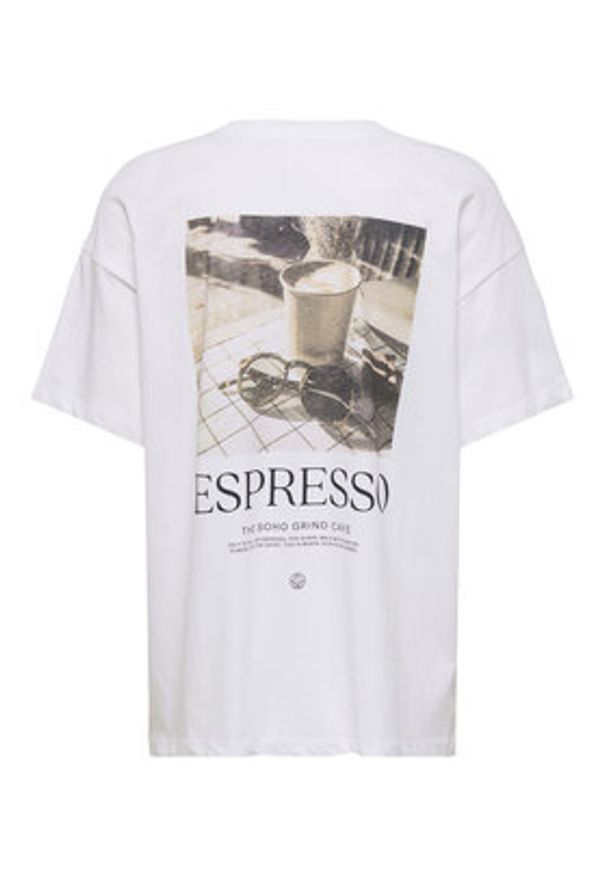 only - ONLY T-Shirt Vivvi 15346761 Biały Regular Fit. Kolor: biały. Materiał: bawełna