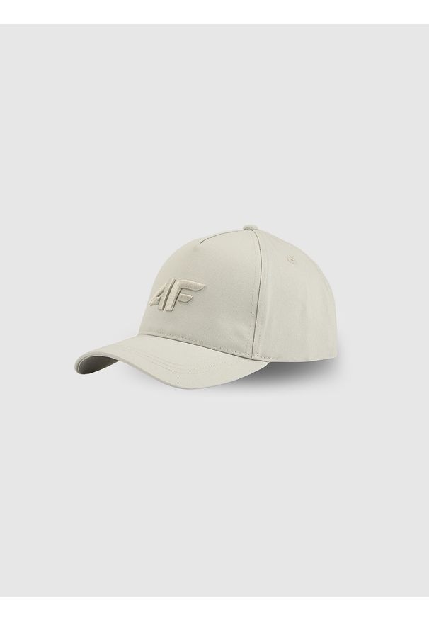 4f - 4F Czapka z daszkiem strapback męska - szara S/M (58cm). Kolor: szary. Materiał: bawełna, materiał. Styl: casual