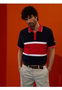 Sinsay - Bawełniane polo - granatowy. Typ kołnierza: polo. Kolor: niebieski. Materiał: bawełna #1