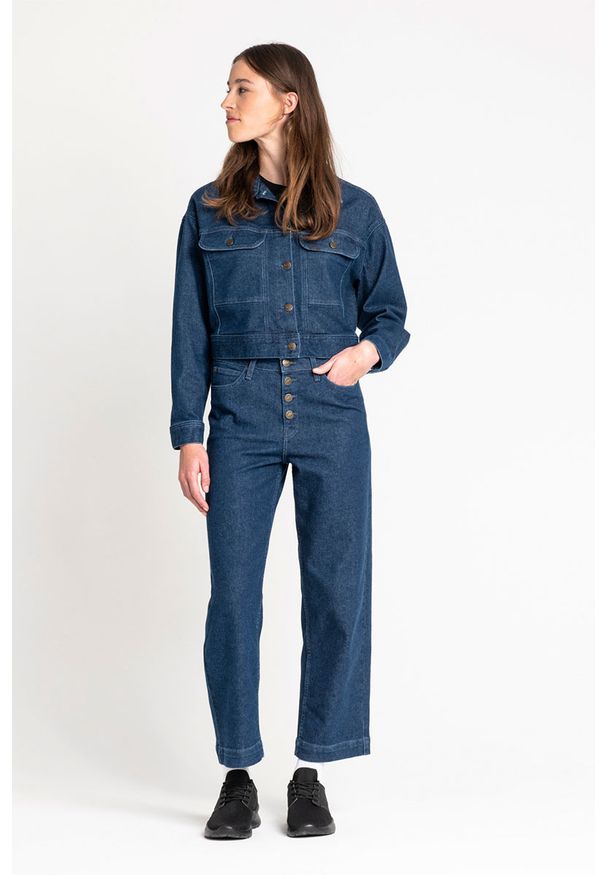 Lee - LEE WIDE LEG DAMSKIE SPODNIE JEANSOWE DARK WILMA L30GDJGR 112106444