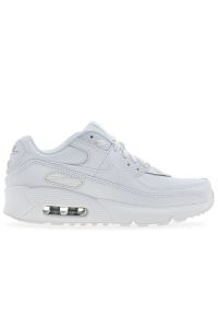 Buty młodzieżowe Nike Air Max 90 HF6358-102 - białe. Okazja: na co dzień. Kolor: biały. Materiał: materiał, guma. Szerokość cholewki: normalna. Model: Nike Air Max, Nike Air Max 90 #1