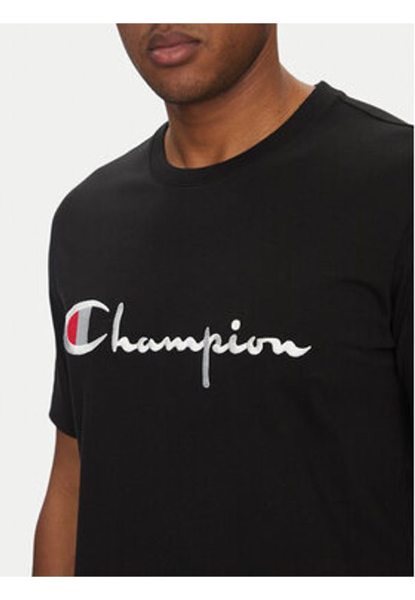 Champion T-Shirt 221621 Czarny Standard Fit. Kolor: czarny. Materiał: bawełna