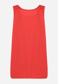 Born2be - Czerwona Bawełniana Koszulka Typu Tank Top Zianessa. Kolor: czerwony. Materiał: bawełna. Wzór: aplikacja