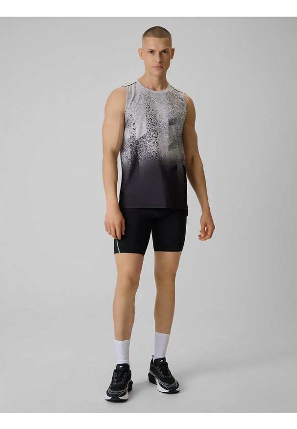 4f - 4F Legginsy kolarki do biegania szybkoschnące męskie - czarne XL. Kolor: czarny. Materiał: materiał, włókno. Sport: bieganie, fitness