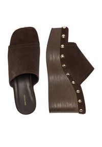 Gino Rossi - GINO ROSSI Klapki EO-LZRL1347-2 Brązowy. Kolor: brązowy. Materiał: zamsz, skóra #5