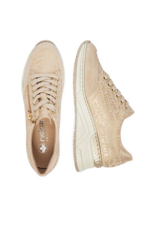 Rieker Sneakersy N4316-62 Beżowy. Kolor: beżowy. Materiał: materiał