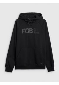 4f - 4F Bluza dresowa nierozpinana z kapturem męska - czarna 3XL. Okazja: na co dzień. Typ kołnierza: kaptur. Kolor: czarny. Materiał: dresówka. Styl: casual