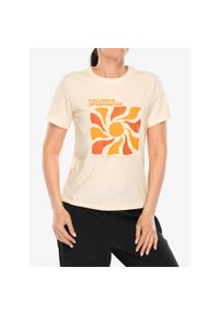 columbia - Koszulka z nadrukiem damska Columbia Sun Trek Graphic S/S III. Kolor: beżowy. Wzór: nadruk