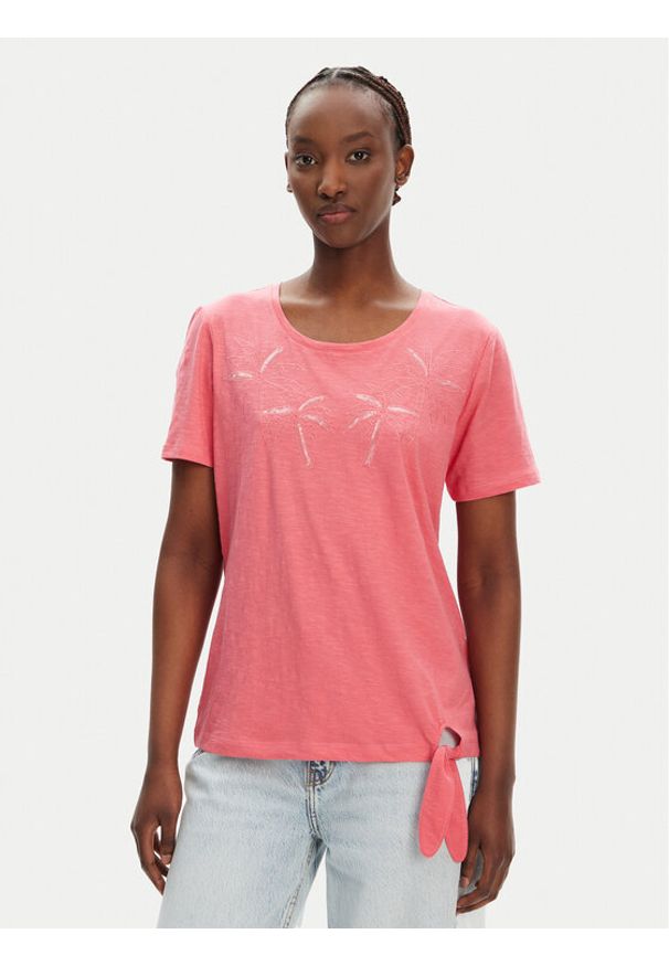 Olsen T-Shirt 11104823 Różowy Regular Fit. Kolor: różowy. Materiał: bawełna