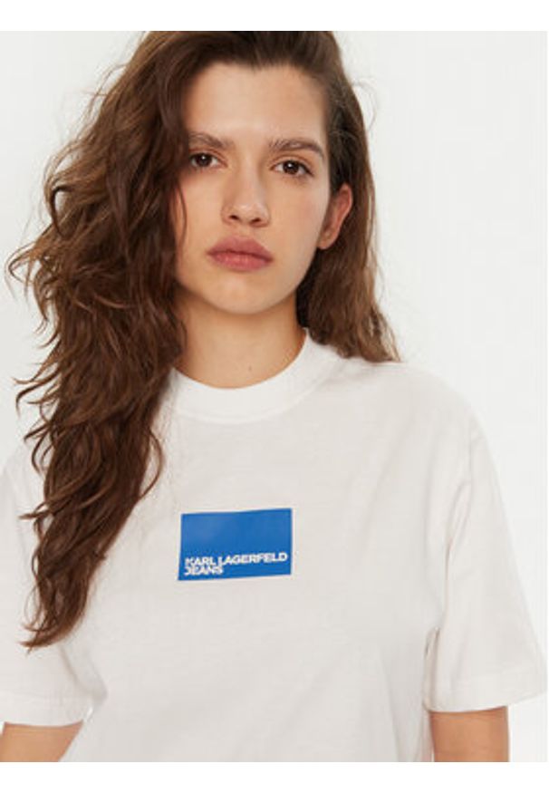 Karl Lagerfeld Jeans T-Shirt A1W17006 Biały Regular Fit. Kolor: biały. Materiał: bawełna