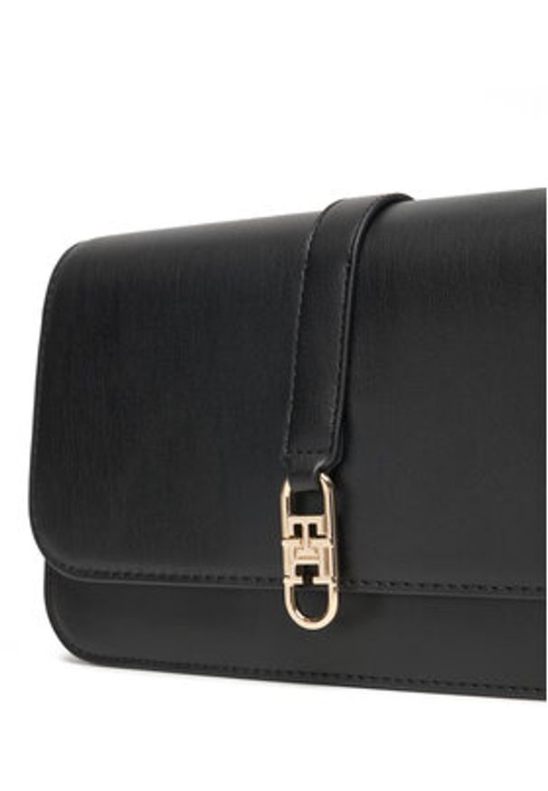 TOMMY HILFIGER - Tommy Hilfiger Torebka Th Libre Flap Crossover AW0AW17723 Czarny. Kolor: czarny. Materiał: skórzane