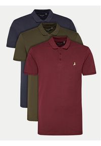 Brave Soul Komplet 3 koszulek polo MPS-628KEVONB Kolorowy Regular Fit. Typ kołnierza: polo. Materiał: bawełna. Wzór: kolorowy #15
