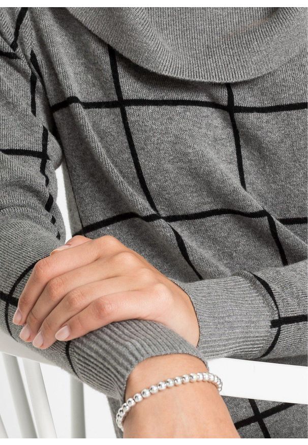 bonprix - Długi sweter. Kolor: szary. Długość: długie