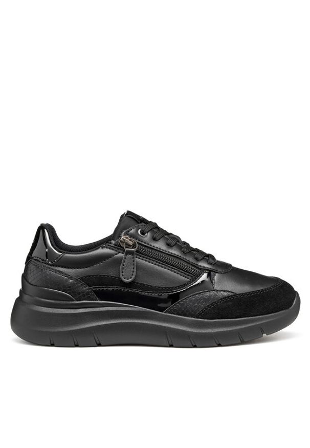 Geox Sneakersy D Plummery D56YNE 05402 C9997 Czarny. Kolor: czarny. Materiał: skóra