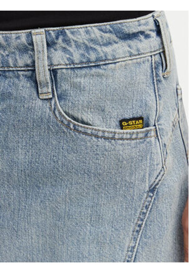 G-Star RAW - G-Star Raw Spódnica jeansowa Cinch D28409-E352 Niebieski Regular Fit. Kolor: niebieski. Materiał: bawełna