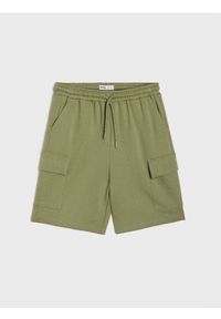 Sinsay - Szorty dresowe cargo - green spruce. Materiał: dresówka #1