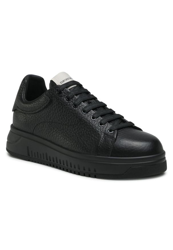 Emporio Armani - Sneakersy EMPORIO ARMANI - X4X264 XM783 K001 Black/Black. Okazja: na co dzień. Kolor: czarny. Materiał: materiał, skóra ekologiczna. Styl: casual, sportowy