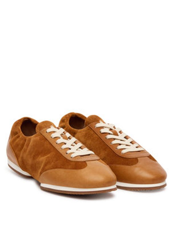 Polo Ralph Lauren Sneakersy Pony 804972893001 Brązowy. Kolor: brązowy. Materiał: skóra, zamsz