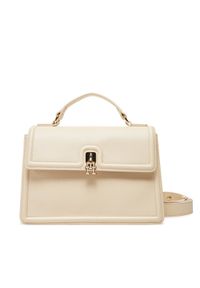 TOMMY HILFIGER - Tommy Hilfiger Torebka Th Eternity Mini Satchel AW0AW17176 Écru. Materiał: skórzane