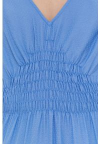Pepe Jeans - Sukienka Liliana. Okazja: na co dzień. Kolor: niebieski. Materiał: tkanina, bawełna, materiał, wiskoza. Wzór: gładki. Typ sukienki: proste. Styl: casual #2