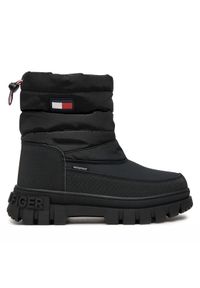 TOMMY HILFIGER - Tommy Hilfiger Śniegowce Fur Boot T3X5-33715-1695 S Czarny. Kolor: czarny. Materiał: materiał