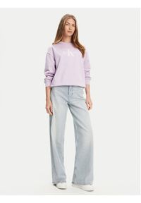 Calvin Klein Jeans Bluza Monologo LV047B234G Fioletowy Relaxed Fit. Kolor: fioletowy. Materiał: bawełna #3