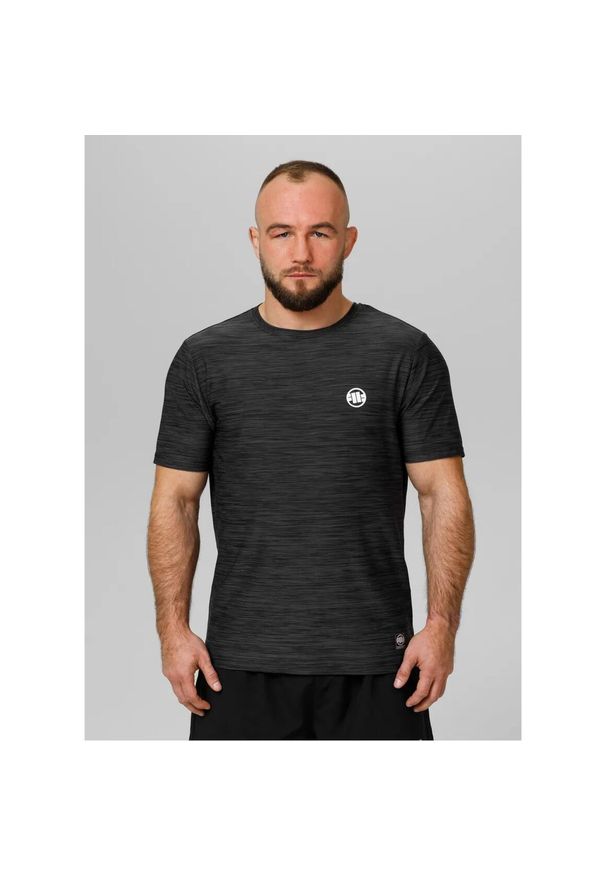 PITBULL - Pitbull Koszulka Casual Sport Small Logo Czarna. Kolor: szary