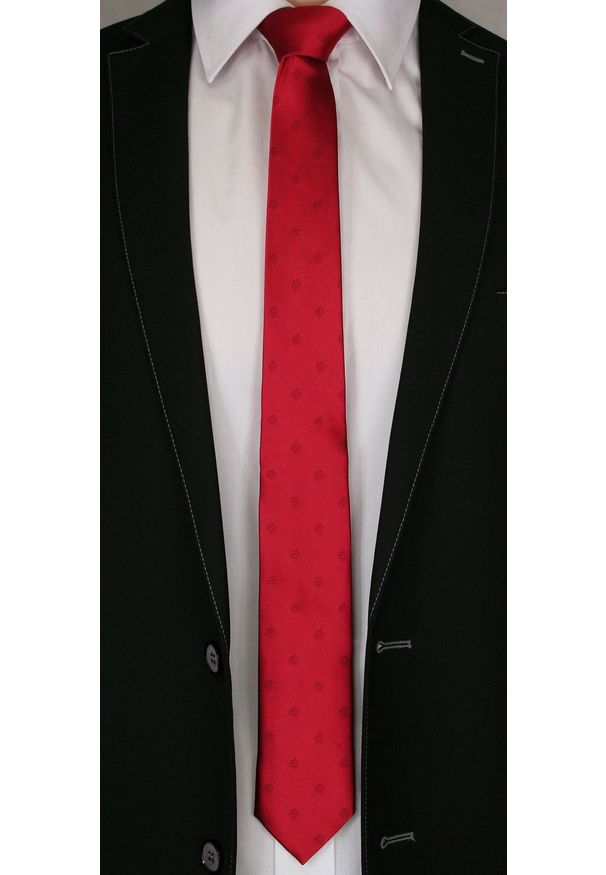 Czerwony krawat Angelo di Monti elegancki, w kwiaty