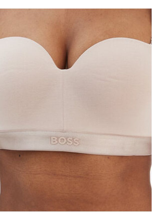 BOSS Biustonosz bardotka 50520415 Beżowy. Kolor: beżowy. Materiał: bawełna