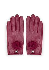 Wittchen - Damskie rękawiczki skórzane samochodowe klasyczne karminowe. Kolor: czerwony. Materiał: skóra. Sezon: wiosna, jesień. Styl: klasyczny #4