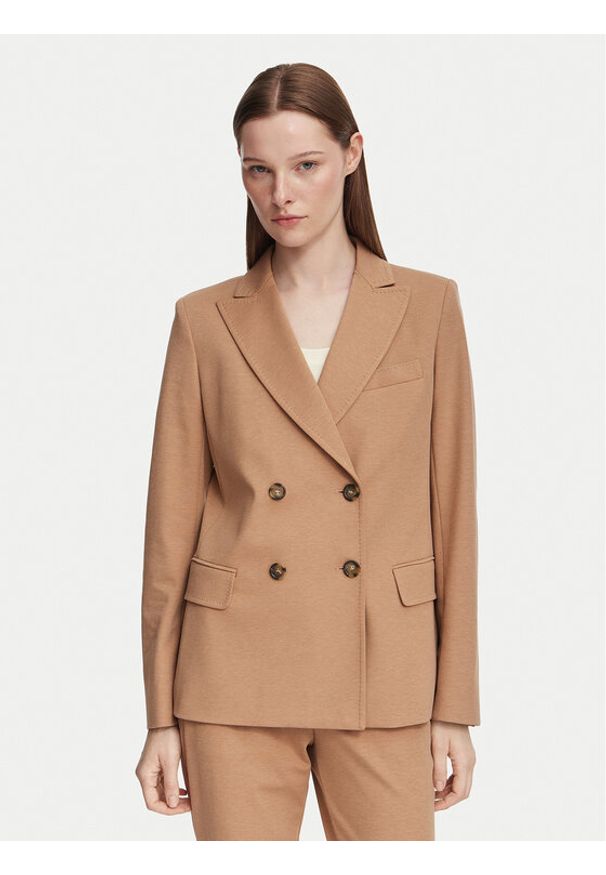 Weekend Max Mara Marynarka Colibri 2625916021 Brązowy Regular Fit. Kolor: brązowy. Materiał: bawełna