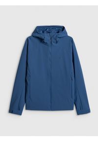 4f - 4F Kurtka przejściowa membrana 5000 męska - granatowa S. Okazja: na co dzień. Kolor: niebieski. Materiał: skóra, materiał. Styl: casual #1