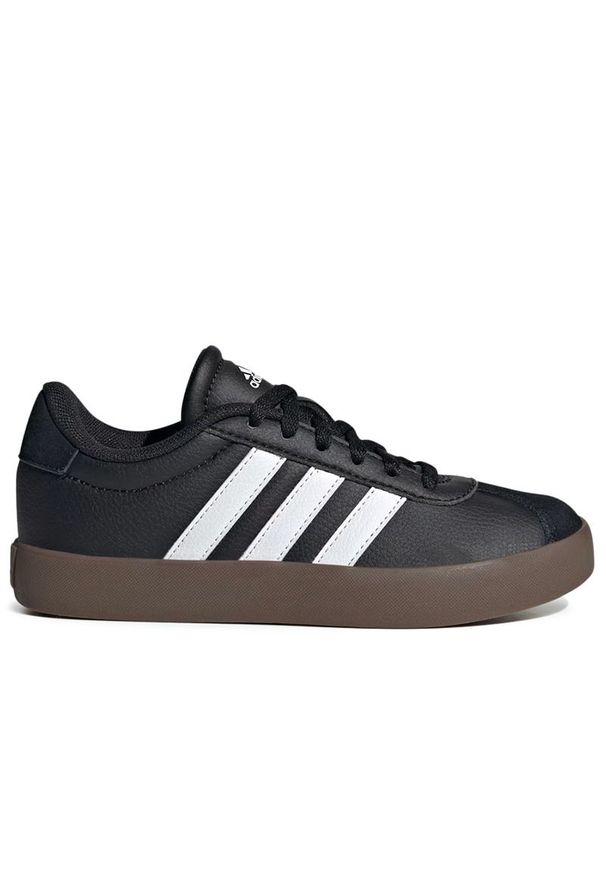 Adidas - Buty młodzieżowe adidas Sportswear VL Court 3.0 IE3630 - czarne. Zapięcie: pasek. Kolor: czarny. Materiał: zamsz, guma, skóra. Szerokość cholewki: normalna