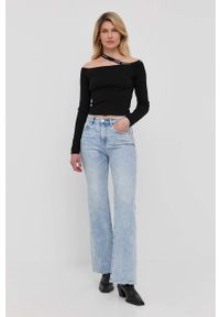 Miss Sixty sweter damski kolor czarny. Typ kołnierza: dekolt hiszpanka. Kolor: czarny. Materiał: dzianina. Długość rękawa: długi rękaw. Długość: długie #3