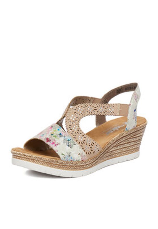 Rieker Sandały CEO-61916-90 Beżowy. Kolor: beżowy. Materiał: skóra