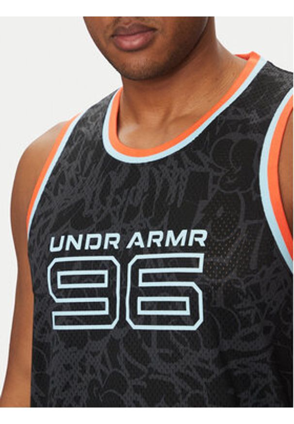 Under Armour Tank top Zone Pro 6000369 Czarny Regular Fit. Kolor: czarny. Materiał: syntetyk
