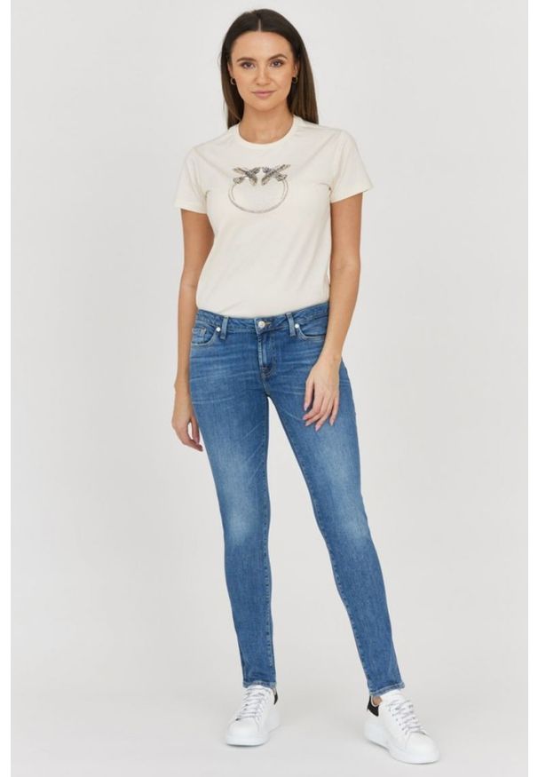 7 FOR ALL MANKIND Niebieskie jeansy damskie PYPER SLIM ILLUSION Stride, Rozmiar 26. Kolor: niebieski