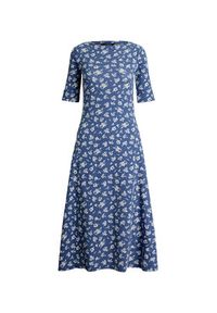 Lauren Ralph Lauren - LAUREN RALPH LAUREN Sukienka codzienna 200976993001 Niebieski Regular Fit. Okazja: na co dzień. Kolor: niebieski. Materiał: bawełna. Typ sukienki: proste. Styl: casual