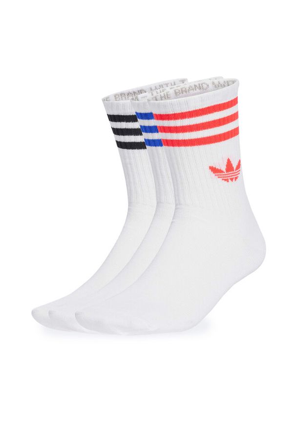 Adidas - Zestaw 3 par wysokich skarpet unisex adidas. Wzór: kolorowy